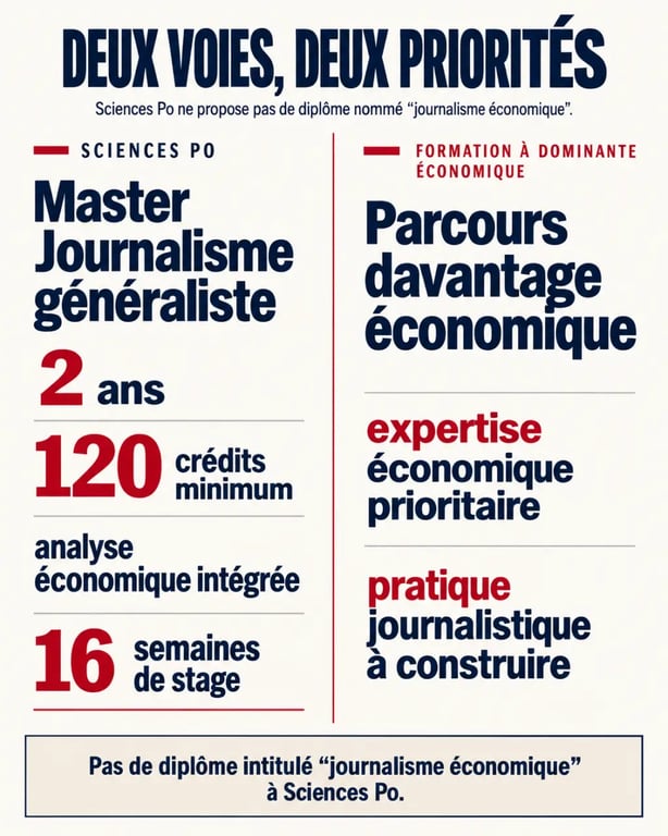 Master journalisme économique Sciences Po : comparaison entre le Master Journalisme généraliste et une formation à dominante économique
