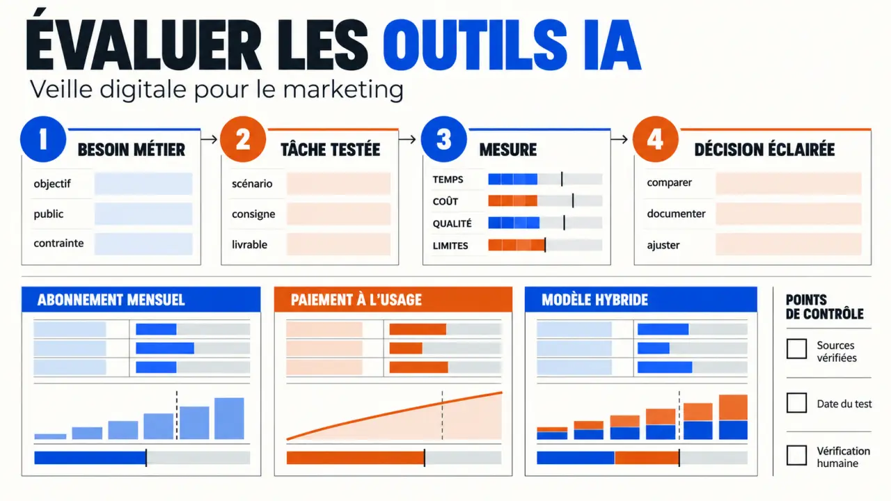 Actualité digital markeonbiz.fr : évaluer un outil IA, ses coûts, ses usages et ses preuves