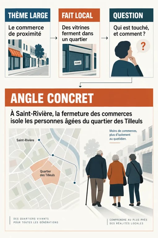 Comment trouver des angles originaux pour un sujet économique local : du thème général à l'angle journalistique précis