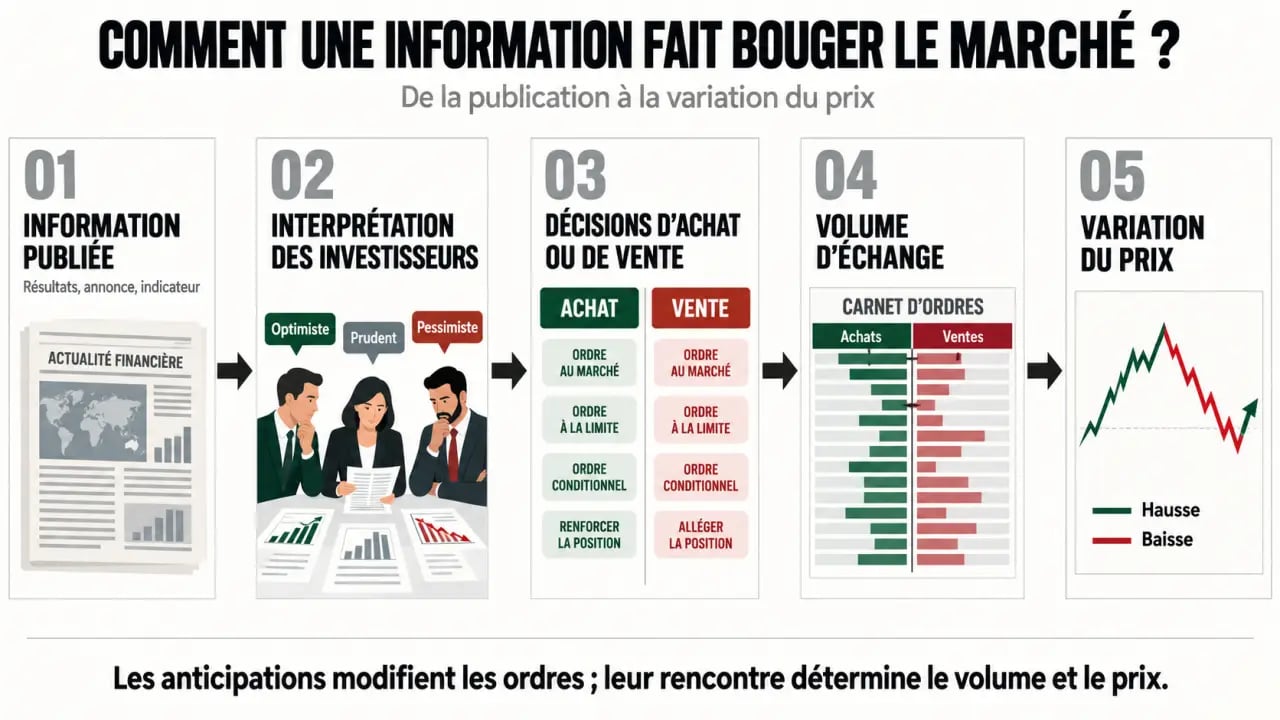 Schéma expliquant pourquoi les médias économiques influencent-ils les marchés financiers