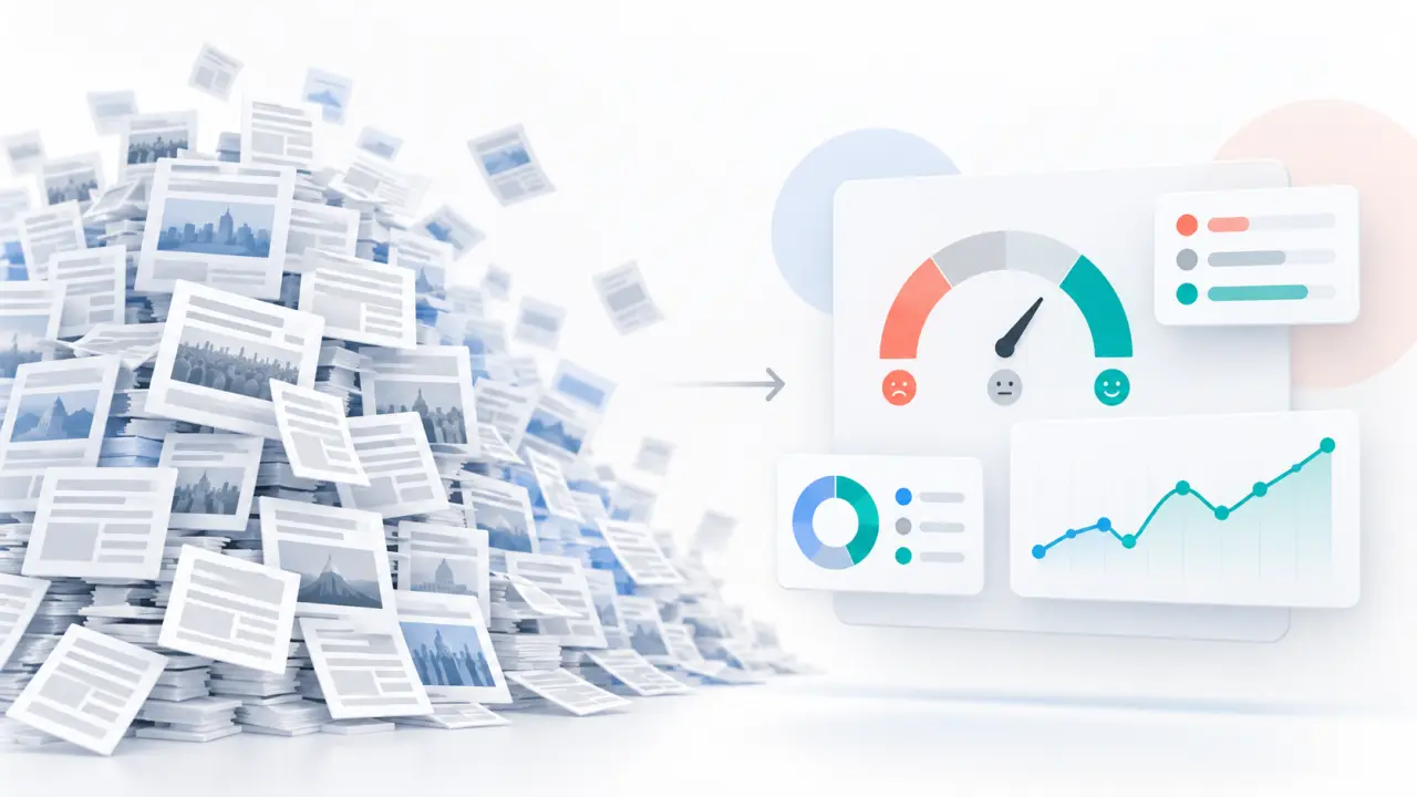 Tableau de bord présentant une analyse chiffrée de la couverture médiatique
